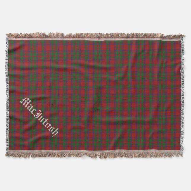 Clan MacIntosh Tartan Plaid Custom Throw Blanket (Front)