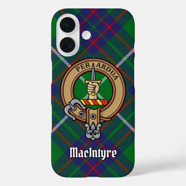 Clan MacIntyre Crest over Hunting Tartan Case-Mate iPhone Case (Back)