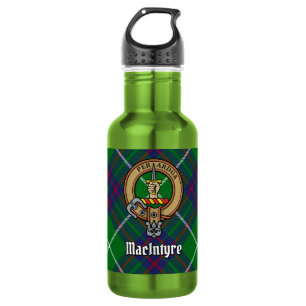 Clan MacIntyre Crest over Tartan 532 Ml Water Bottle
