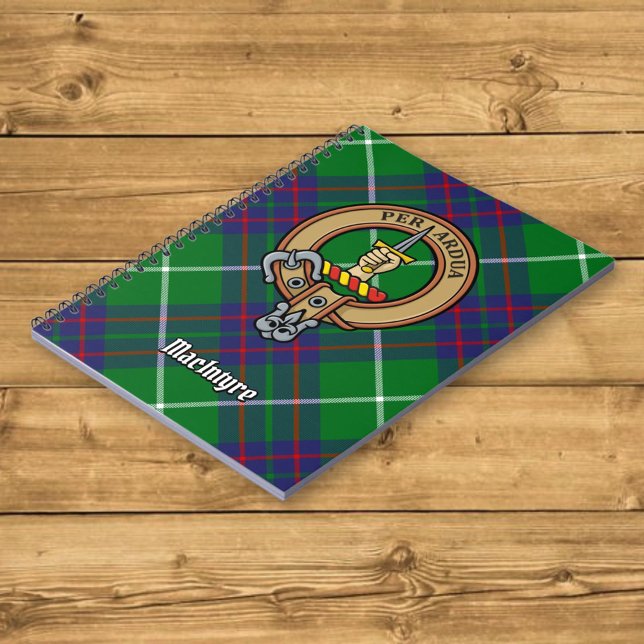 Clan MacIntyre Crest over Tartan Notebook (Creator Uploaded)