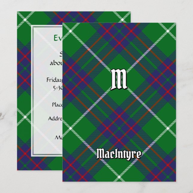 Clan MacIntyre Hunting Tartan Invitation (Front/Back)
