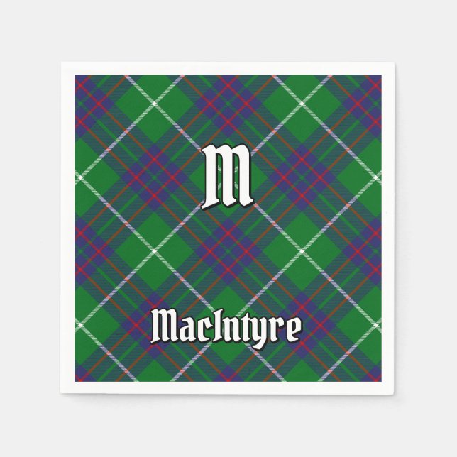 Clan MacIntyre Hunting Tartan Napkins (Front)