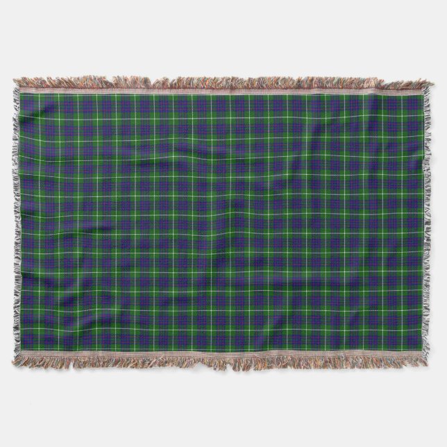Clan MacIntyre Tartan Plaid Throw Blanket (Front)