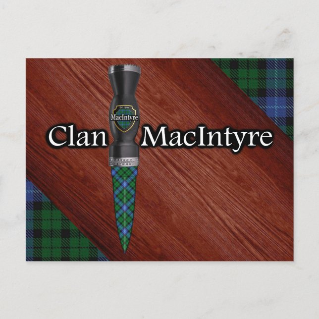 Clan MacIntyre Tartan Sgian Dubh Blade Postcard (Front)