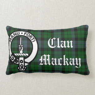 Clan Mackay Crest Badge and Tartan Lumbar Cushion