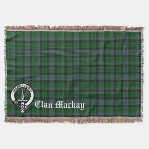 Clan Mackay Crest Badge & Tartan Throw Blanket