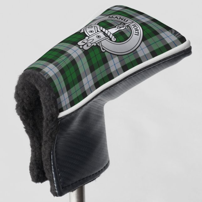 Clan MacKay Crest & Dress Tartan Golf Head Cover (3/4 Front)