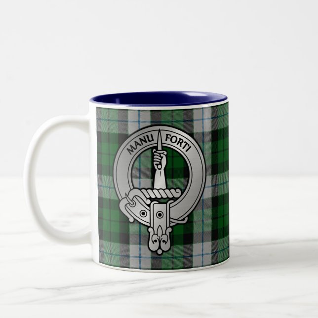 Clan MacKay Crest & Dress Tartan Two-Tone Coffee Mug (Left)