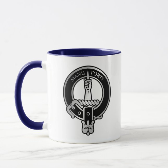 Clan MacKay Crest  Frosted Glass Beer Mug (Left)
