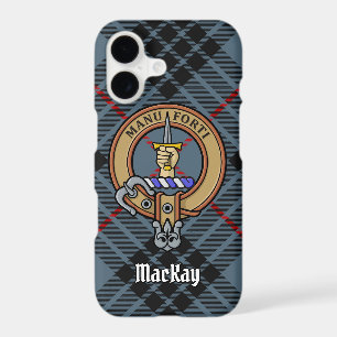 Clan MacKay Crest over Blue Tartan
