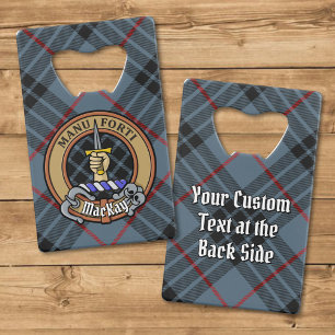 Clan MacKay Crest over Blue Tartan