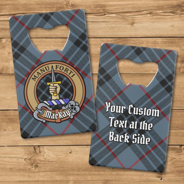 Clan MacKay Crest over Blue Tartan (Creator Uploaded)