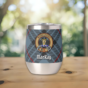 Clan MacKay Crest over Blue Tartan