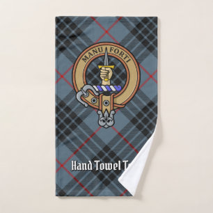 Clan MacKay Crest over Blue Tartan Bath Towel Set
