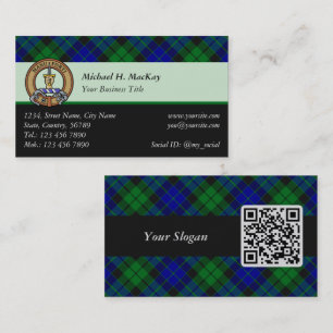 Clan MacKay Crest over Tartan Business Card