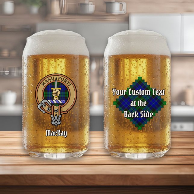 Clan MacKay Crest over Tartan Can Glass (Creator Uploaded)