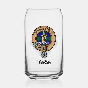 Clan MacKay Crest over Tartan Can Glass