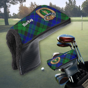 Clan MacKay Crest over Tartan Golf Head Cover