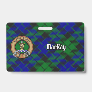 Clan MacKay Crest over Tartan ID Badge