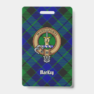 Clan MacKay Crest over Tartan ID Badge