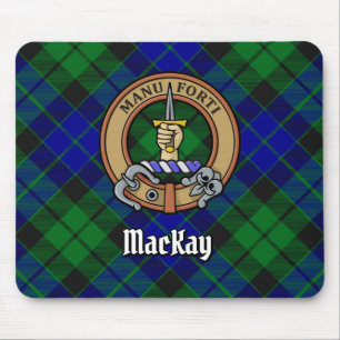 Clan MacKay Crest over Tartan Mouse Pad