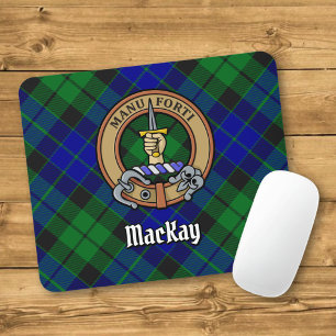 Clan MacKay Crest over Tartan Mouse Pad