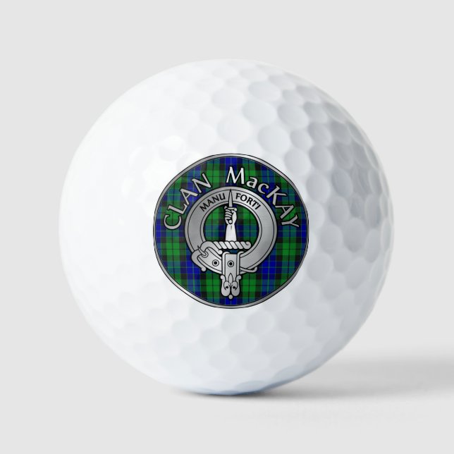 Clan MacKay Crest & Tartan Golf Balls (Front)