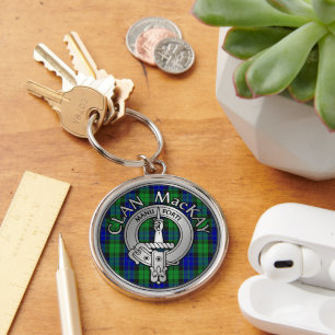 Clan MacKay Crest & Tartan Key Ring