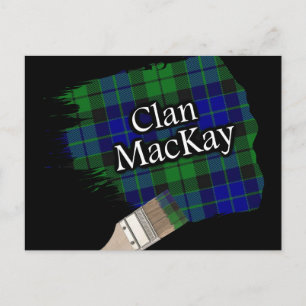 Clan MacKay Scottish Tartan Paint Brush Postcard