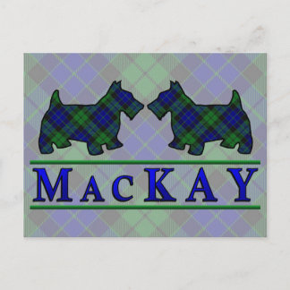Clan MacKay Tartan Scottie Dogs Postcard