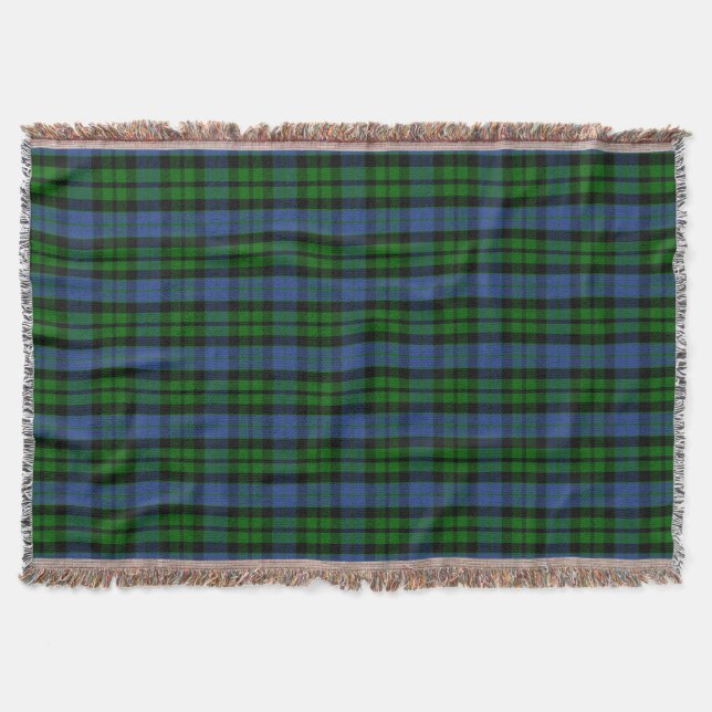 Clan MacKay Tartan Throw Blanket (Front)