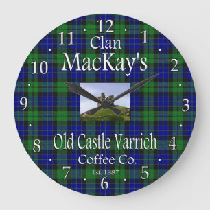 Clan MacKay's Old Castle Varrich Coffee Co. Large Clock