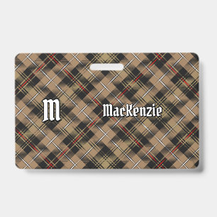 Clan MacKenzie Brown Hunting Tartan Badge ID Badge