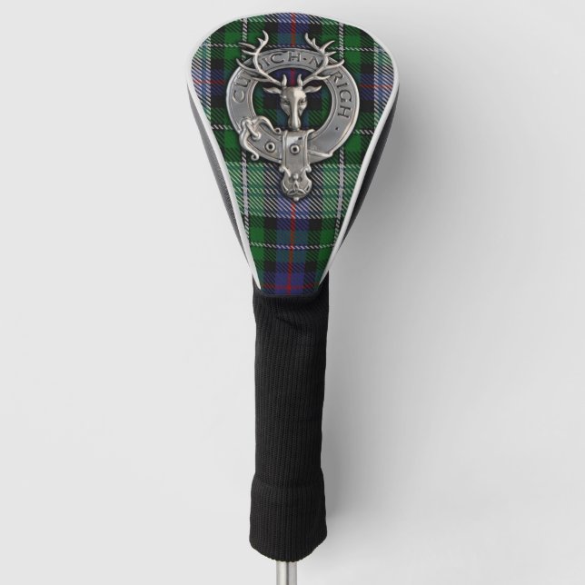 Clan MacKenzie Crest & Dress Tartan Golf Head Cover (Front)