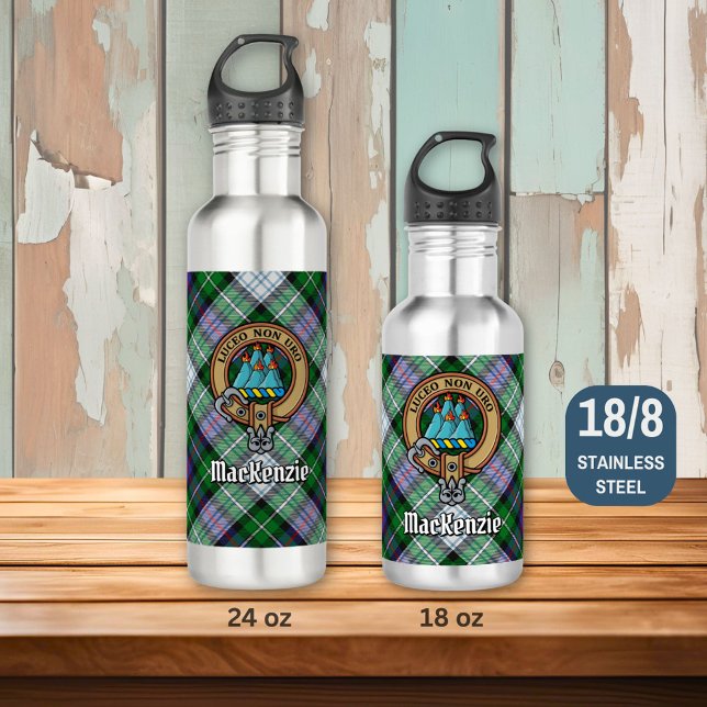 Clan MacKenzie Crest over Dress Tartan 710 Ml Water Bottle (Creator Uploaded)