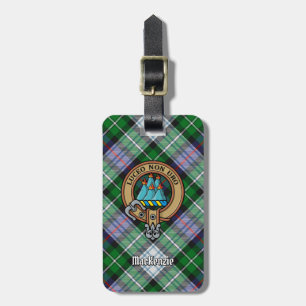 Clan MacKenzie Crest over Dress Tartan Luggage Tag