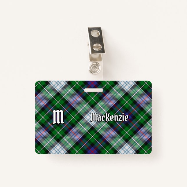 Clan MacKenzie Dress Tartan Badge ID Badge (Front with Clip)