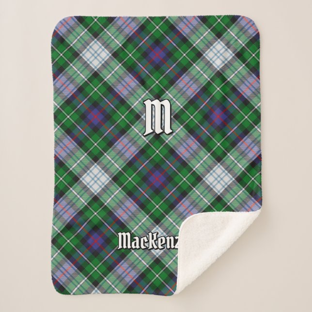Clan MacKenzie Dress Tartan Sherpa Blanket (Front)