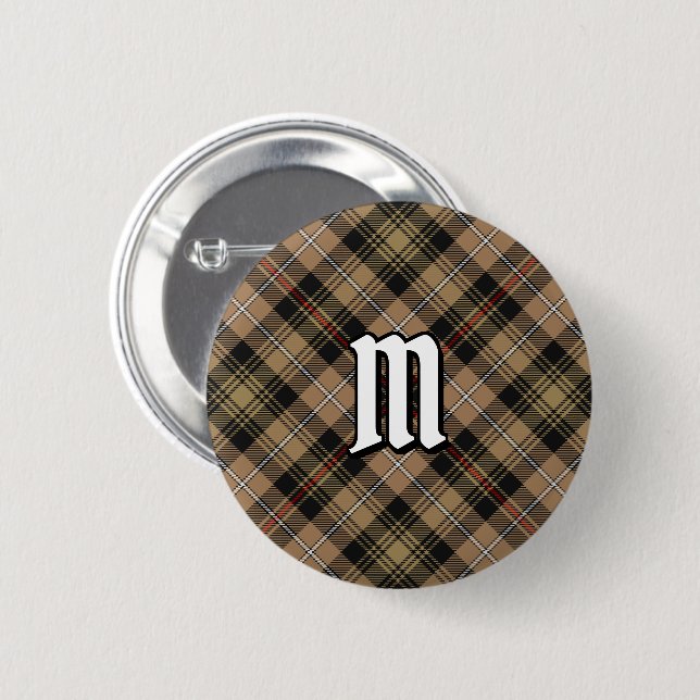Clan MacKenzie Hunting Brown Tartan Button (Front & Back)