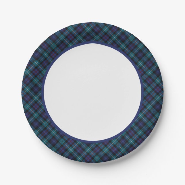 Clan Mackenzie Modern Tartan Border Paper Plate (Front)