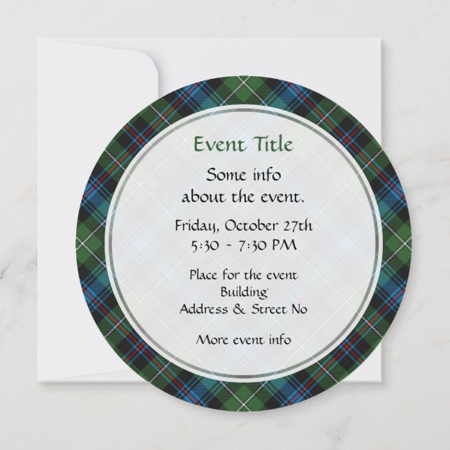 Clan MacKenzie Tartan Invitation (Back)