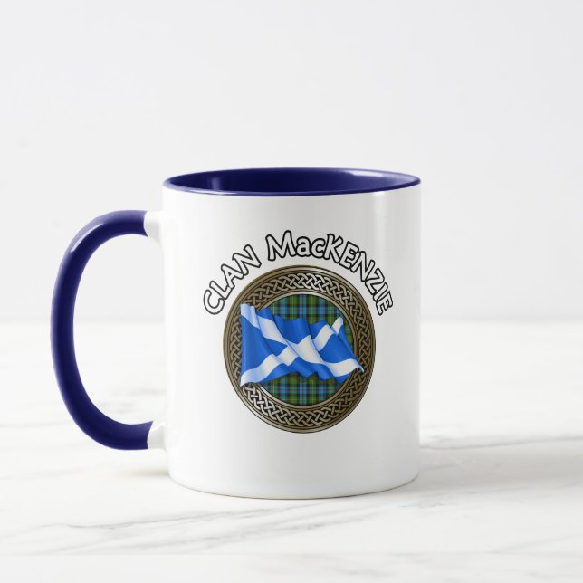 Clan MacKenzie Tartan Knot & Flag Mug (Left)