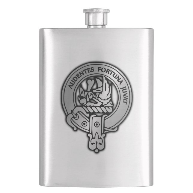 Clan MacKinnon Crest Hip Flask (Front)