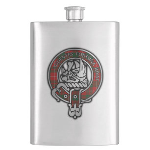 Clan MacKinnon Crest & Tartan Hip Flask