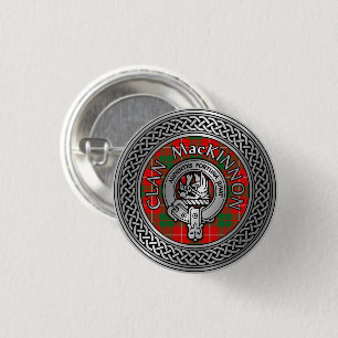 Clan MacKinnon Crest & Tartan Knot Button