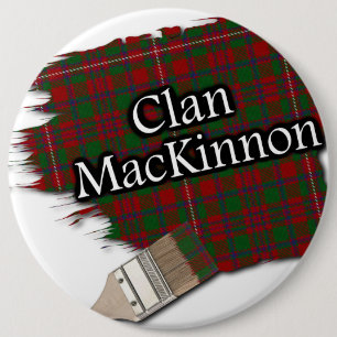 Clan MacKinnon Tartan Paint Brush 6 Cm Round Badge