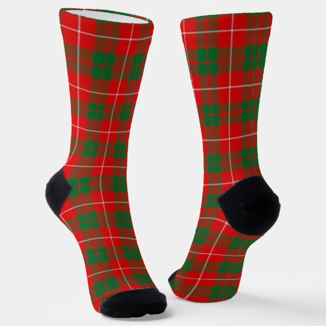 Clan MacKinnon Tartan  Socks (Angled)