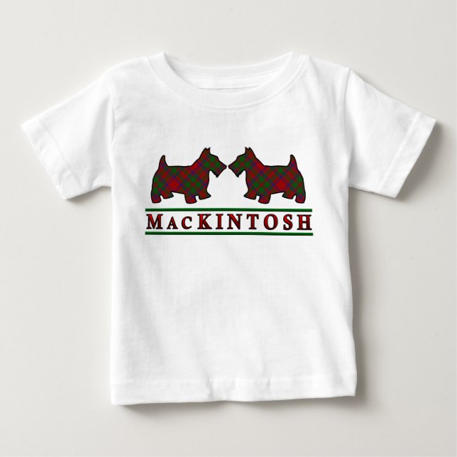 Clan MacKintosh Scottie Dogs Scottish Clan Tartan Baby T-Shirt (Front)