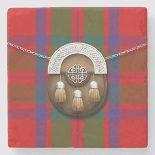 Clan MacKintosh Tartan And Sporran Stone Coaster