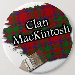 Clan MacKintosh Tartan Paint Brush 6 Cm Round Badge